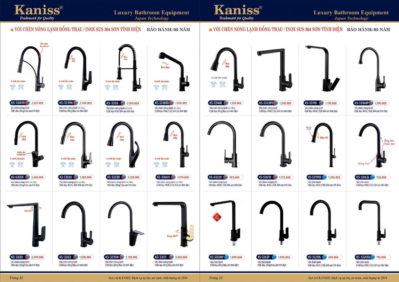 Catalogue và Bảng giá Thiết bị vệ sinh KANISS mới nhất /Page 17